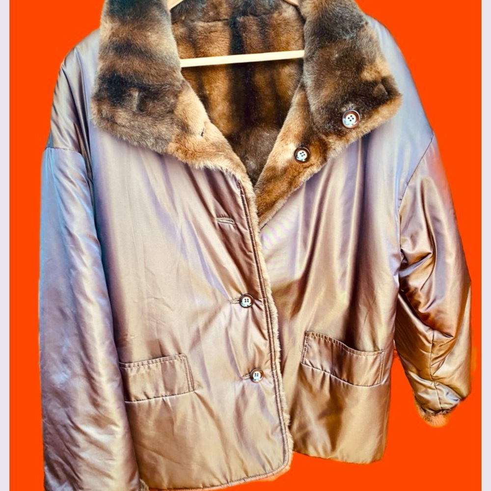 Faux fur reversible jacket